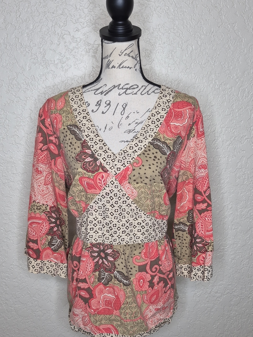 Style & Co Multicolored Floral‎ Bohemian Top Size 18W